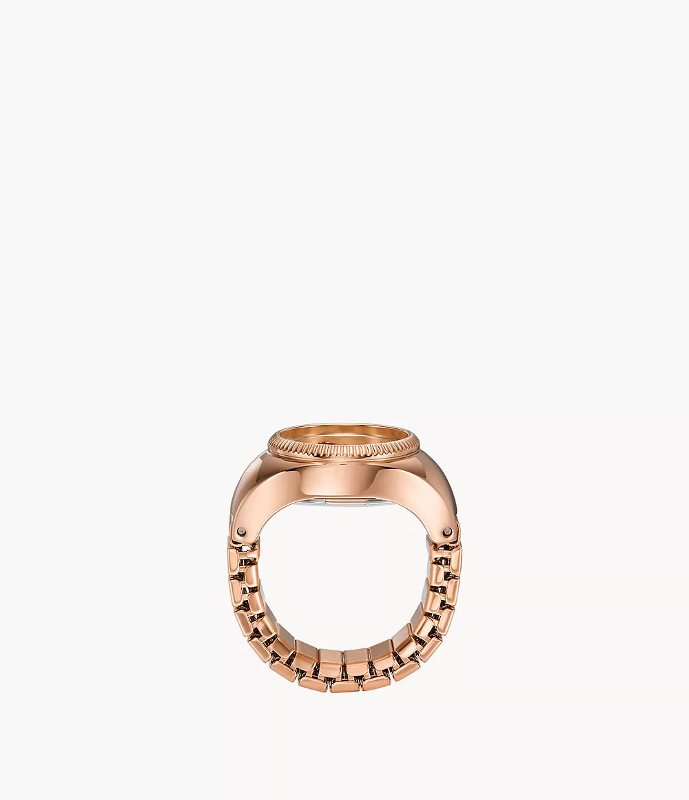 FOSSIL Ring Watch Two-Hand Rose Gold-Tone Stainless Steel ES5247