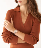 Jacqueline Three-Hand Date Rose Gold-Tone Stainless Steel Watch and Jewellery ES5252SET - KRISHNA WATCH COMPANY
