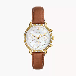 Neutra Chronograph Medium Brown Leather Watch ES5278 - KRISHNA WATCH COMPANY
