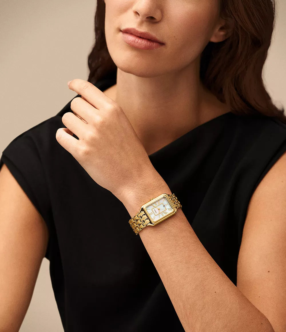 FOSSIL Raquel Three-Hand Date Gold-Tone Stainless Steel Watch  ES5304