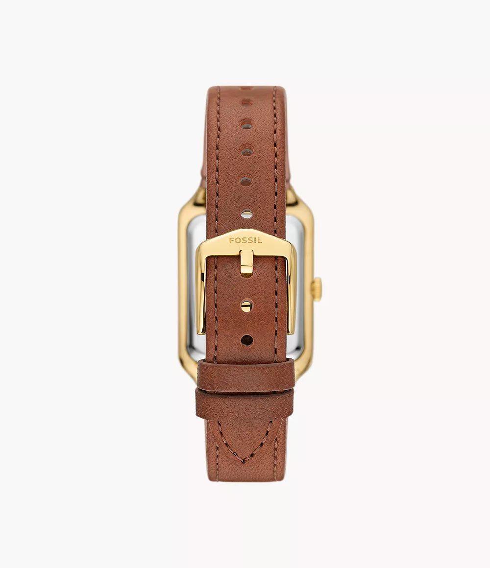 Raquel Three-Hand Date Medium Brown LiteHide Leather Watch - ES5307 - KRISHNA WATCH COMPANY