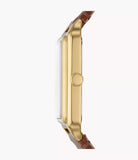 Raquel Three-Hand Date Medium Brown LiteHide Leather Watch - ES5307 - KRISHNA WATCH COMPANY