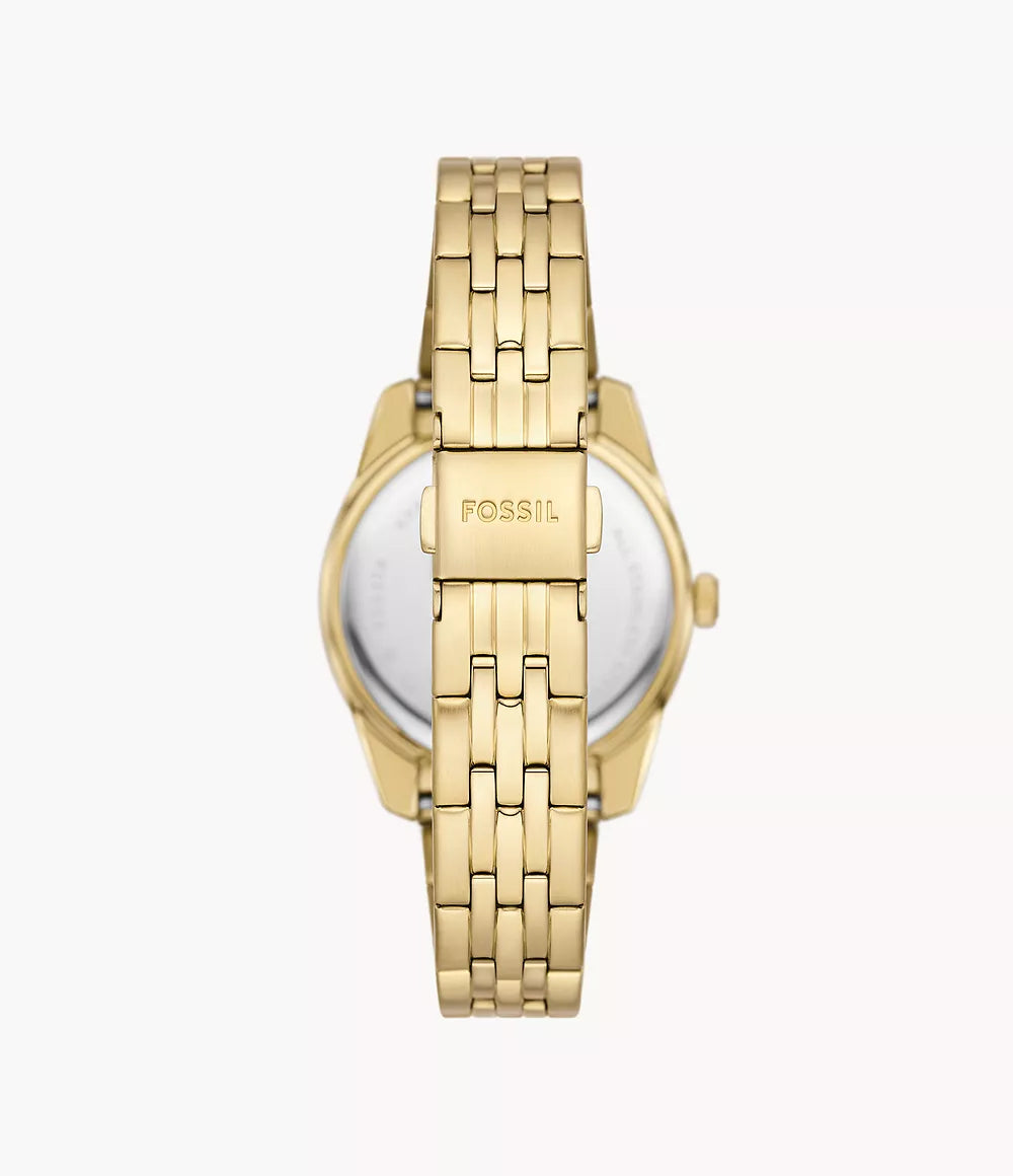FOSSIL Scarlette Three-Hand Date Gold-Tone Stainless Steel Watch  ES5338