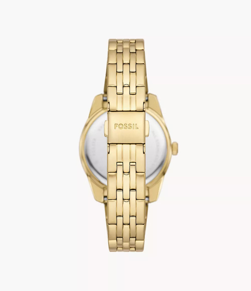 FOSSIL Scarlette Three-Hand Date Gold-Tone Stainless Steel Watch - ES5338 - KRISHNA WATCH COMPANY