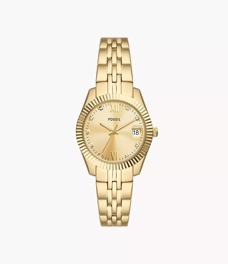 FOSSIL Scarlette Three-Hand Date Gold-Tone Stainless Steel Watch - ES5338 - KRISHNA WATCH COMPANY