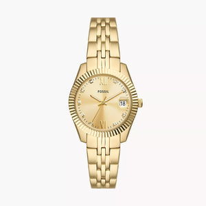 FOSSIL Scarlette Three-Hand Date Gold-Tone Stainless Steel Watch - ES5338 - KRISHNA WATCH COMPANY