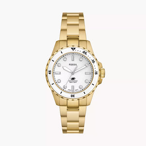 Fossil Blue Dive Three-Hand Gold-Tone Stainless Steel Watch ES5350 - KRISHNA WATCH COMPANY