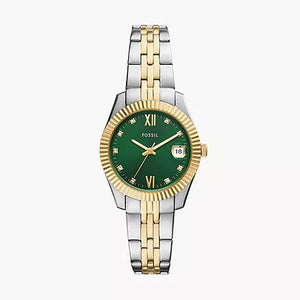Fossil Scarlette Three-Hand Date Two-Tone Stainless Steel Watch - ES5388 - KRISHNA WATCH COMPANY