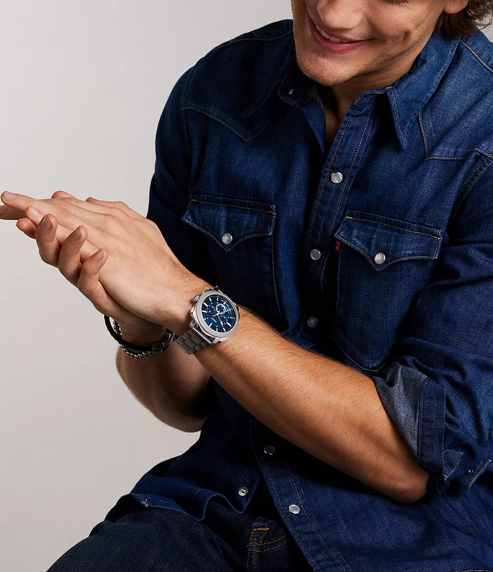 Fossil Machine Silver Watch FS6096 - KRISHNA WATCH COMPANY