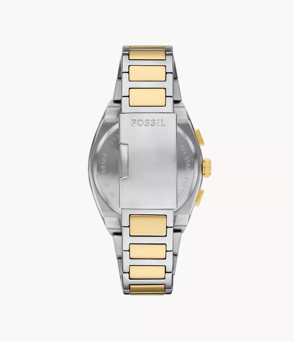 Fossil Everett Chronograph Two-Tone Stainless Steel Watch FS6106