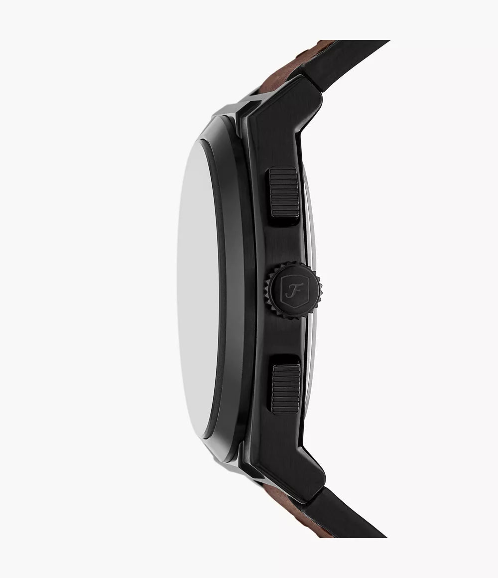 Fossil Men's Analog Quartz Watch with Leather Strap FS6108