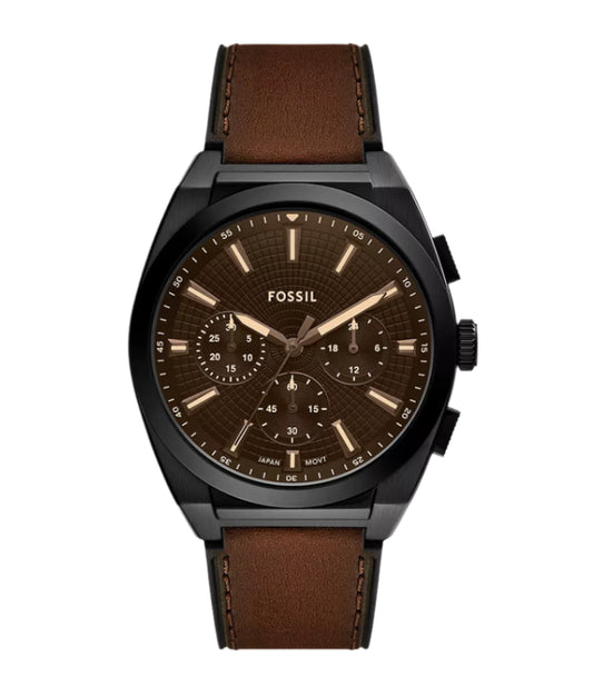 Fossil Men's Analog Quartz Watch with Leather Strap FS6108