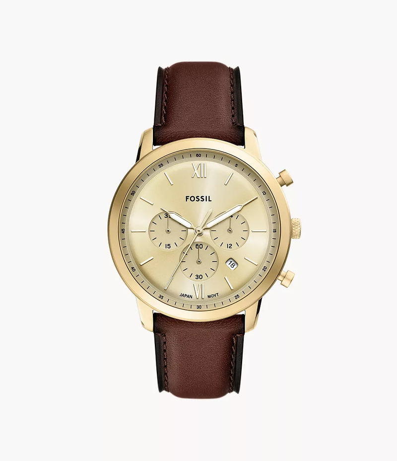 Fossil Neutra Chronograph Brown Leather Watch - FS6113 - KRISHNA WATCH COMPANY