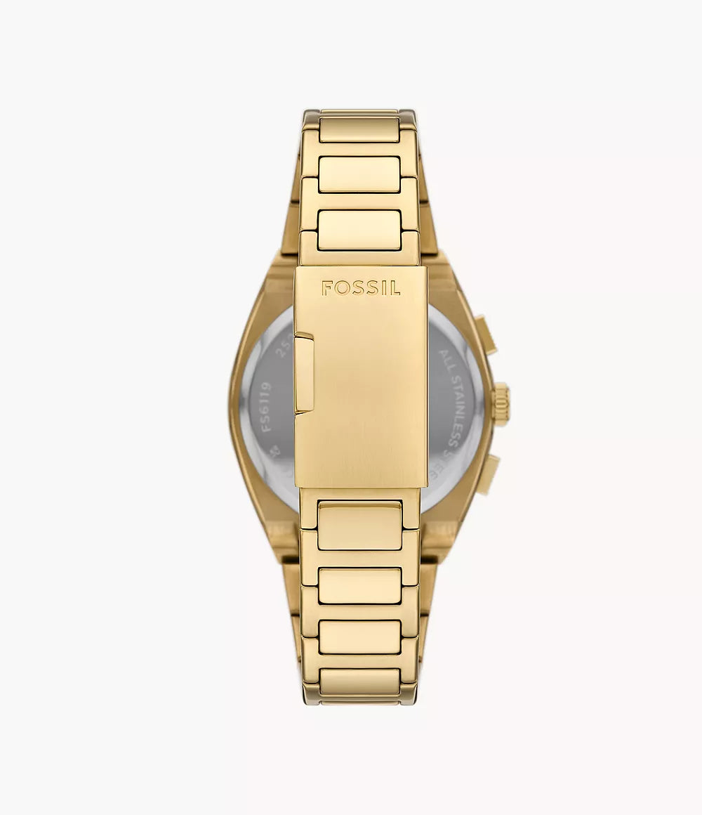 Fossil Everett Chronograph Gold-Tone Stainless Steel Watch - FS6119 - KRISHNA WATCH COMPANY