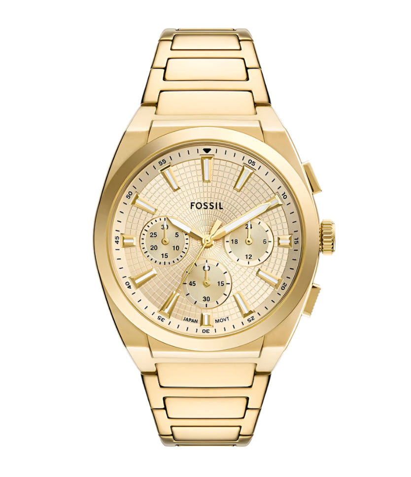 Fossil Everett Chronograph Gold-Tone Stainless Steel Watch - FS6119 - KRISHNA WATCH COMPANY