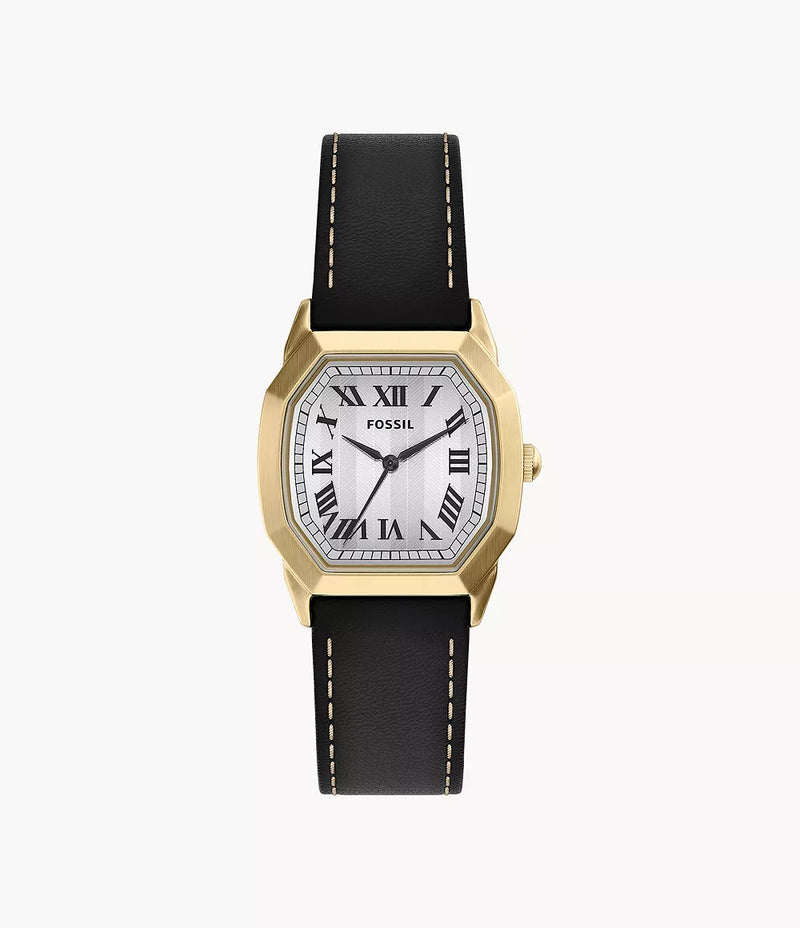 Fossil Harlow Black Quartz Leather Watch FS6215