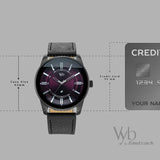 Vyb Drift By Fastrack Quartz Analog Purple Dial Black Leather Strap Watch For Guys FV30021NL02W
