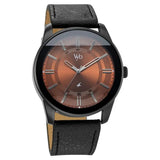 Vyb Drift By Fastrack Quartz Analog Burnt Orange Dial Black Leather Strap Watch For Guys FV30021NL03W