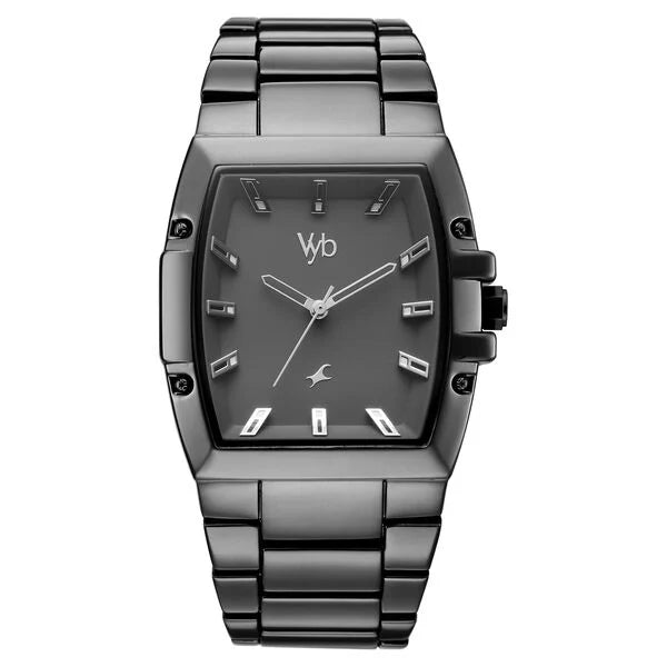 Vyb Challenger By Fastrack Quartz Analog Grey Dial Watch For Guys FV30023QM03W