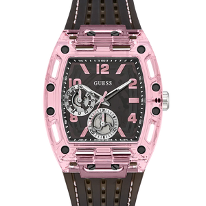 GUESS Mens Sporting Pink Black Multi-function Watch GW0032G3 - KRISHNA WATCH COMPANY