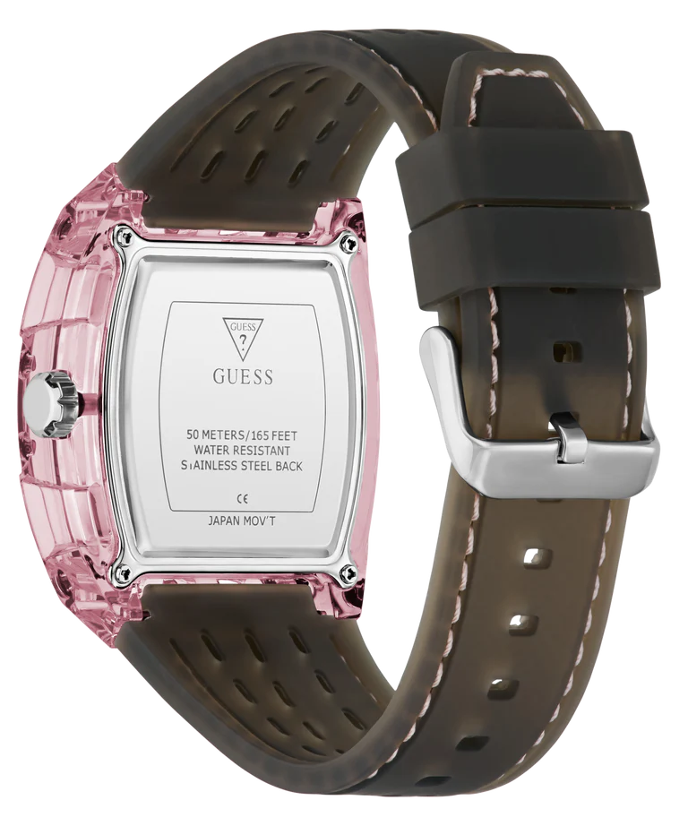 GUESS Mens Sporting Pink Black Multi-function Watch GW0032G3