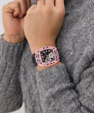 GUESS Mens Sporting Pink Black Multi-function Watch GW0032G3