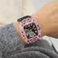 GUESS Mens Sporting Pink Black Multi-function Watch GW0032G3