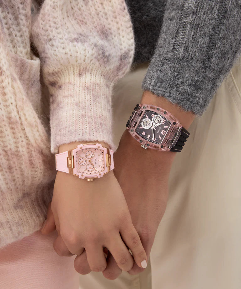 GUESS Mens Sporting Pink Black Multi-function Watch GW0032G3