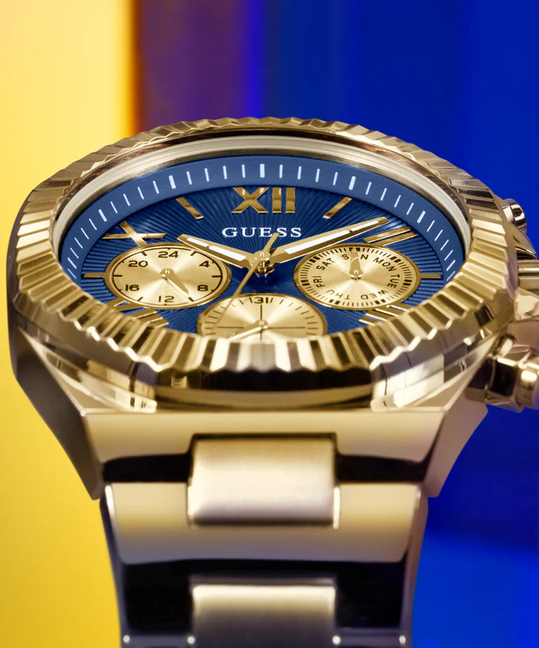 GUESS Mens Gold Tone Multi-function Watch GW0703G6