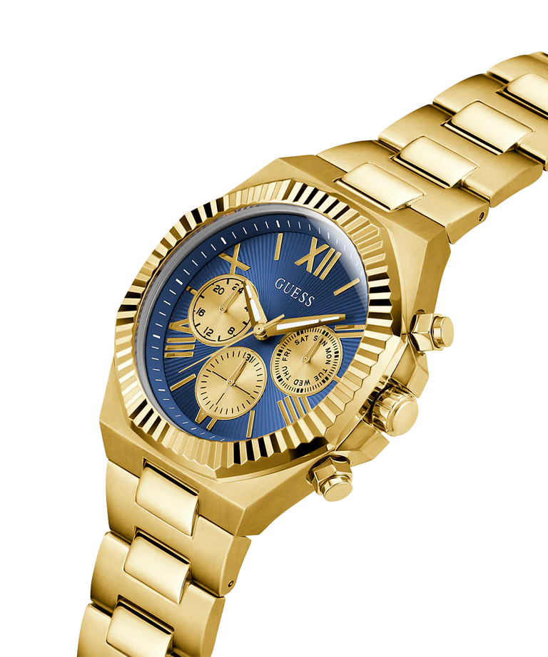 GUESS Mens Gold Tone Multi-function Watch GW0703G6