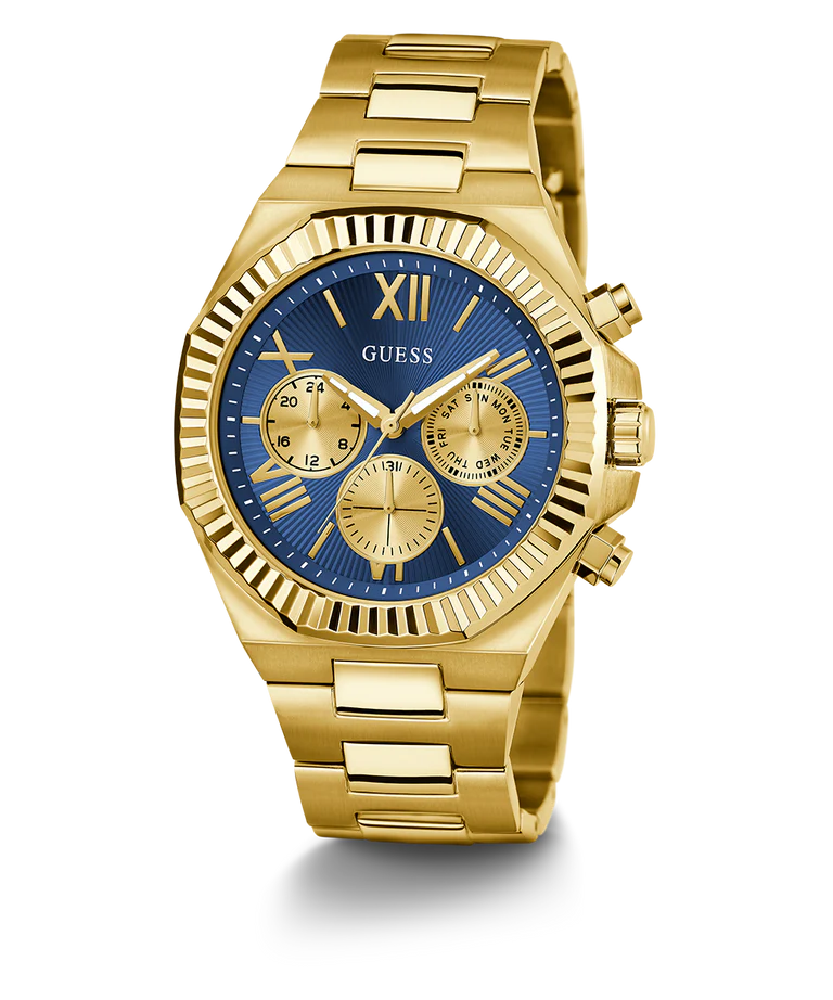 GUESS Mens Gold Tone Multi-function Watch GW0703G6