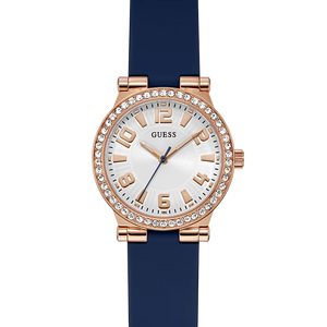 GUESS Ladies Blue Rose Gold Tone Analog Watch GW0844L3 - KRISHNA WATCH COMPANY