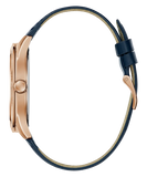 GUESS Mens Navy Rose Gold Tone Analog Watch GW0846G2