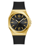 GUESS Mens Black Gold Tone Analog Watch GW0850G2