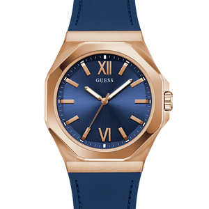 GUESS Mens Blue Rose Gold Tone Analog Watch GW0850G3 - KRISHNA WATCH COMPANY