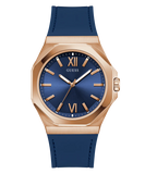 GUESS Mens Blue Rose Gold Tone Analog Watch GW0850G3
