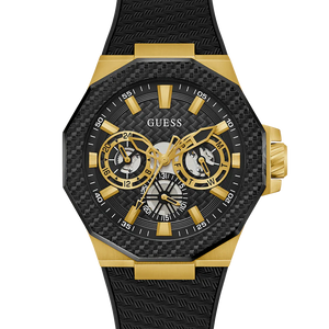 GUESS Mens Black Gold Tone Multi-function Watch - GW0853G2 - KRISHNA WATCH COMPANY
