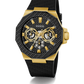 GUESS Mens Black Gold Tone Multi-function Watch GW0853G2