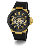 GUESS Mens Black Gold Tone Multi-function Watch - GW0853G2 - KRISHNA WATCH COMPANY