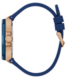 GUESS Mens Blue Rose Gold Tone Multi-function Watch GW0853G3