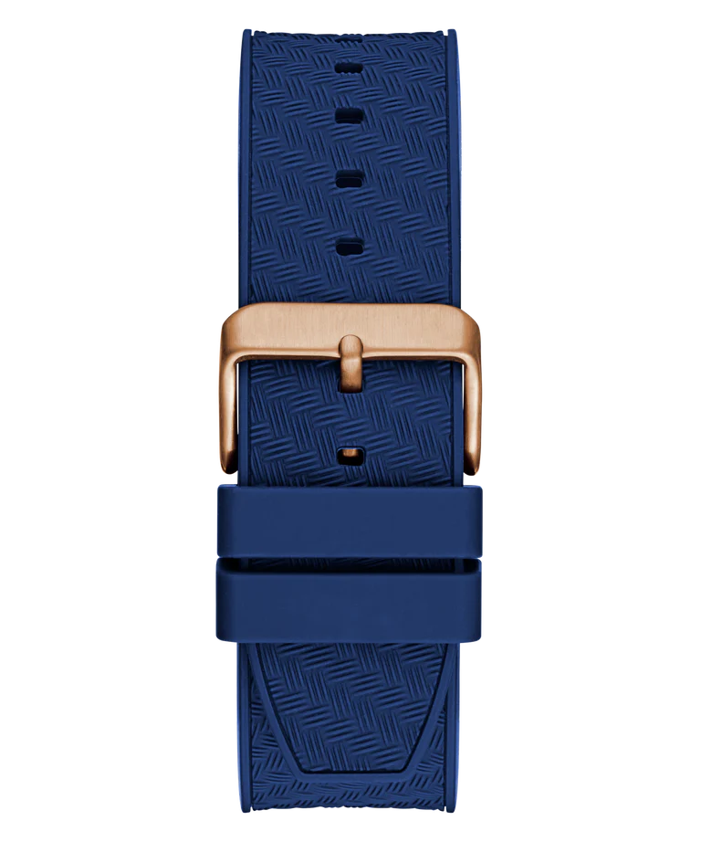 GUESS Mens Blue Rose Gold Tone Multi-function Watch GW0853G3