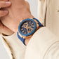 GUESS Mens Blue Rose Gold Tone Multi-function Watch GW0853G3