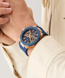 GUESS Mens Blue Rose Gold Tone Multi-function Watch GW0853G3 - KRISHNA WATCH COMPANY