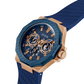 GUESS Mens Blue Rose Gold Tone Multi-function Watch GW0853G3