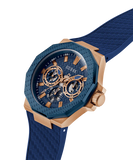 GUESS Mens Blue Rose Gold Tone Multi-function Watch GW0853G3 - KRISHNA WATCH COMPANY