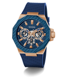 GUESS Mens Blue Rose Gold Tone Multi-function Watch GW0853G3 - KRISHNA WATCH COMPANY