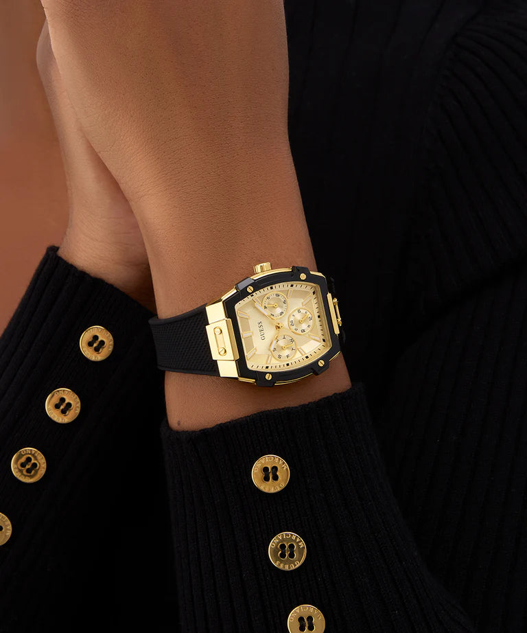 GUESS Ladies Black Gold Tone Multi-function Watch GW0945L2