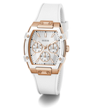 GUESS Ladies White Rose Gold Tone Analog Watch - GW0945L6