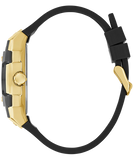 GUESS Mens Black Gold Tone Multi-function Watch GW0956G2