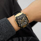 GUESS Mens Black Gold Tone Multi-function Watch GW0956G2